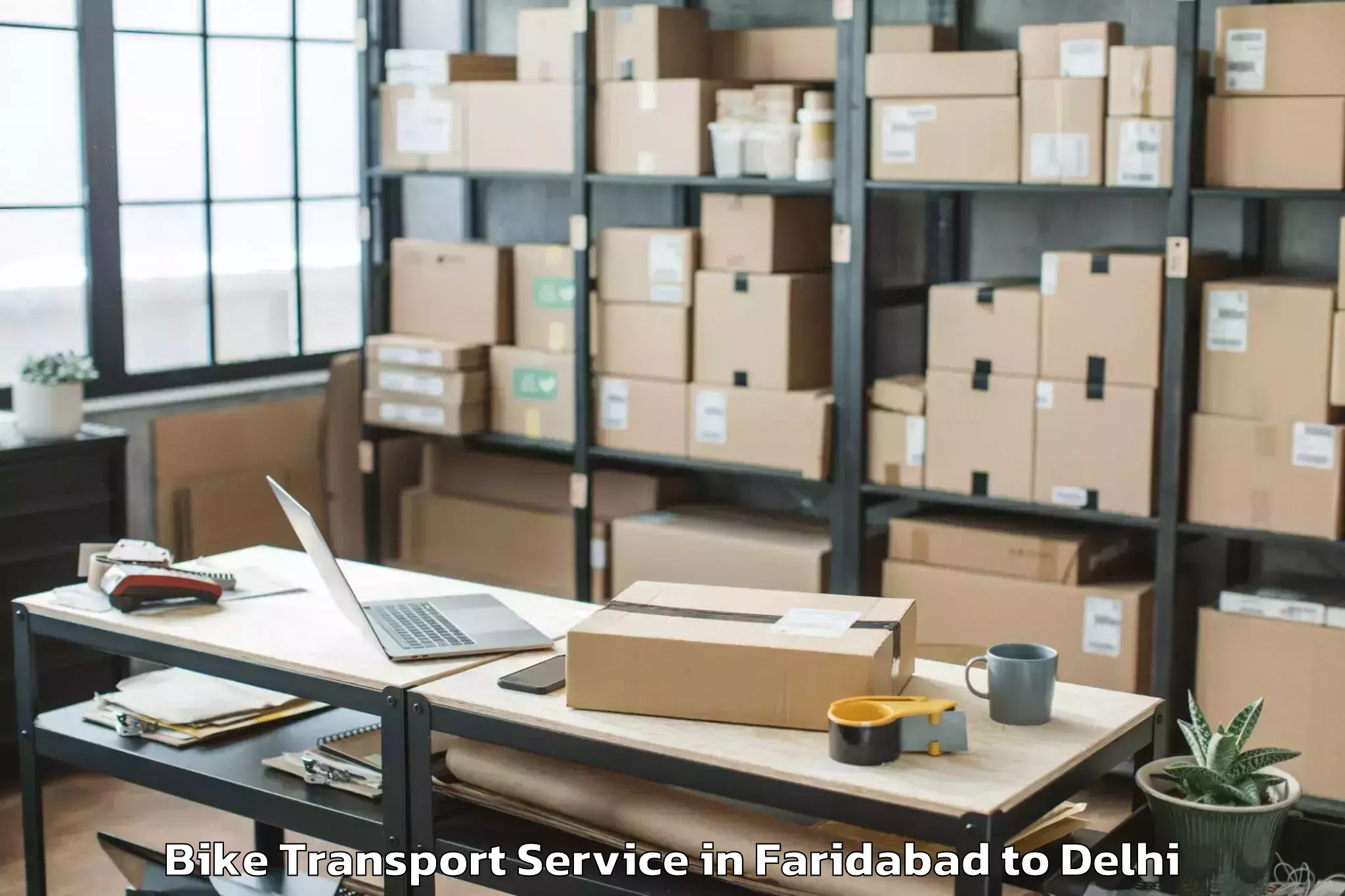 Affordable Faridabad to Alipur Bike Transport